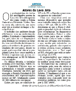 Artigo: Atores da Lava Jato