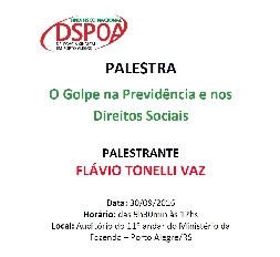  DSPOA promove palestra sobre Previdência nesta sexta (30)​​