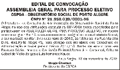  Eleição de diretoria do OSPOA será no dia 13/12