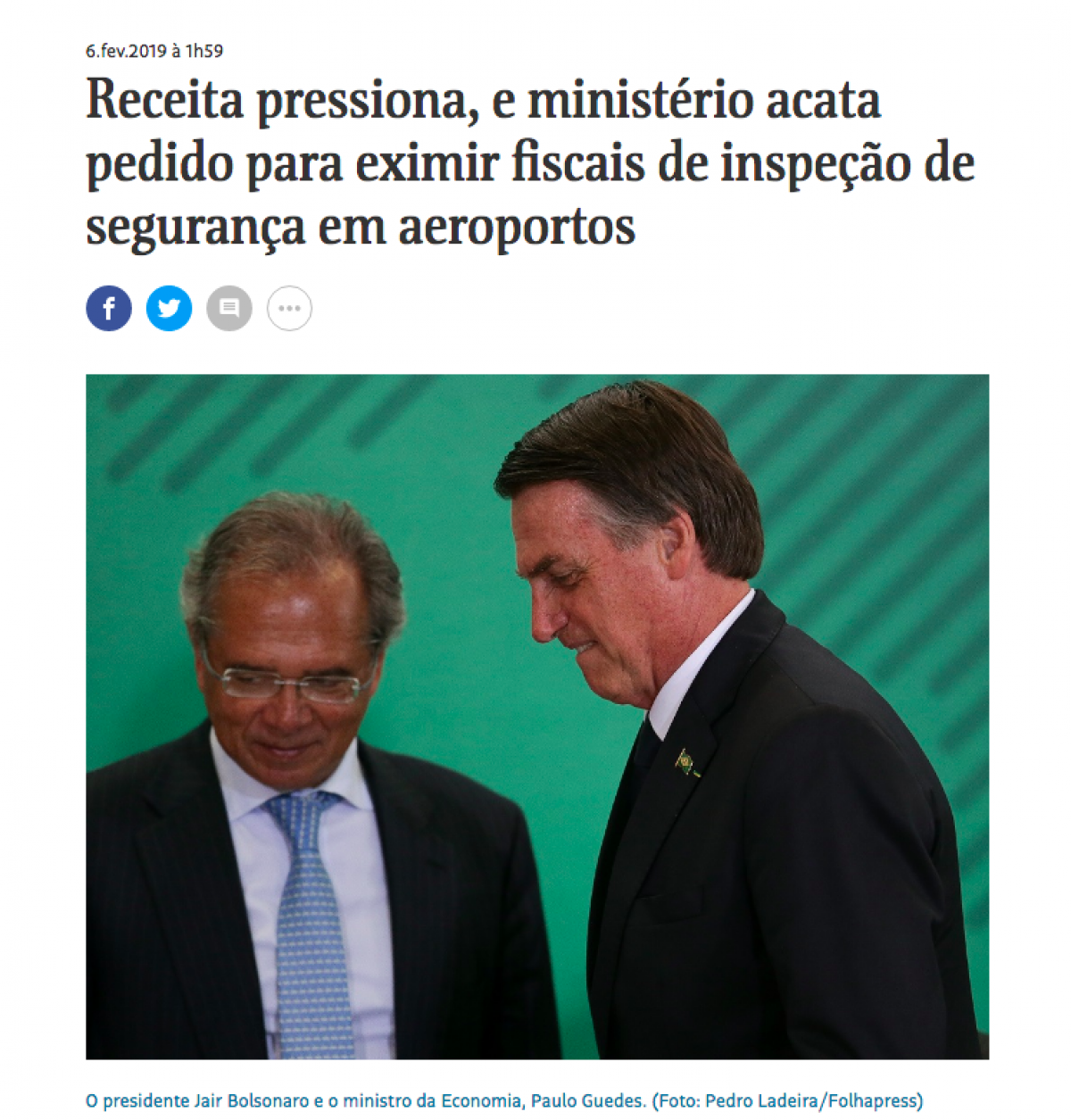 Receita pressiona, e ministério acata pedido para eximir fiscais de inspeção de segurança em aeroportos