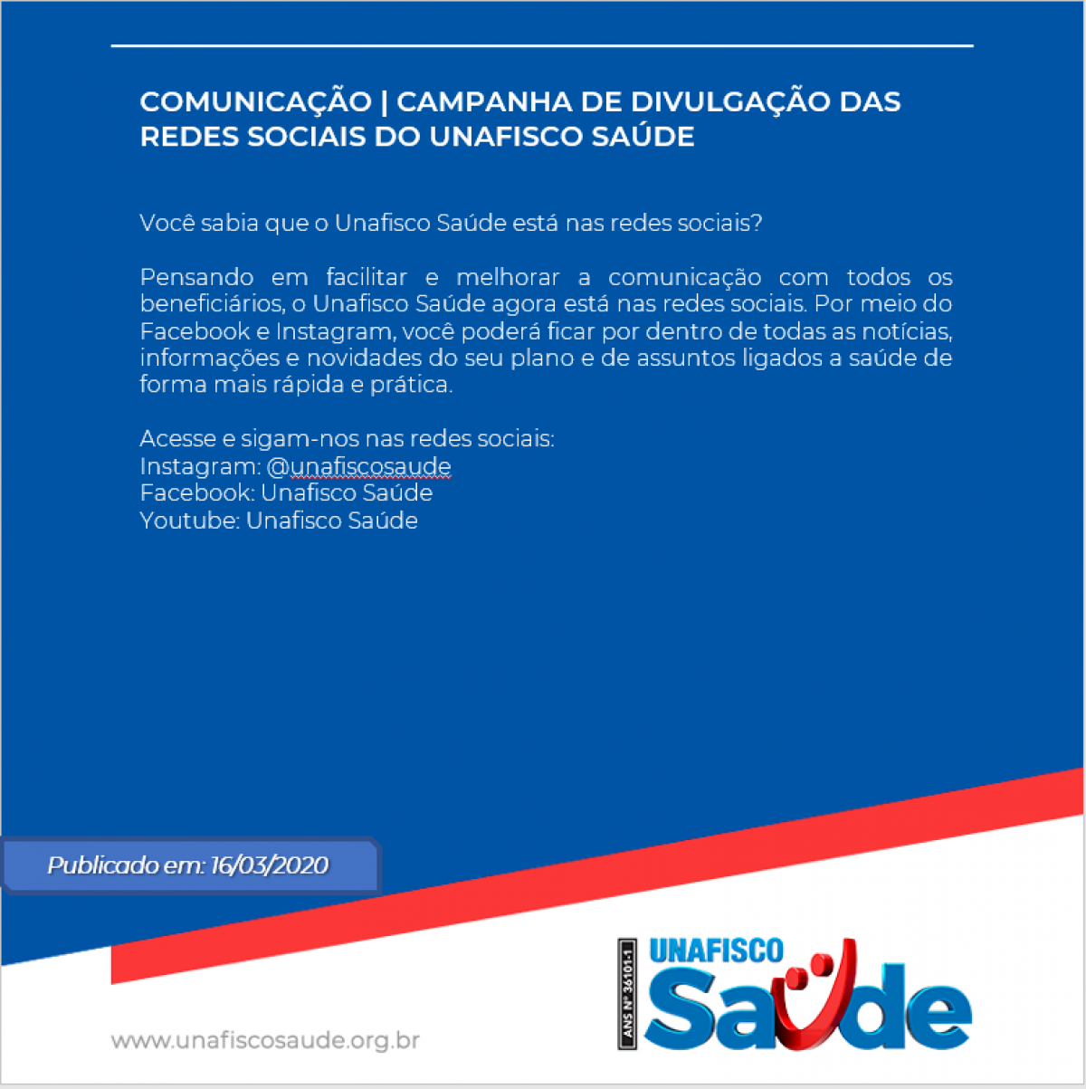 Você Sabia que o Unafisco Saúde está nas redes sociais?