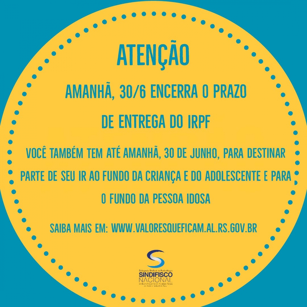 Entrega de declaração IRPF se encerra amanhã. Destine parte para o fundo da criança e do adolescente!