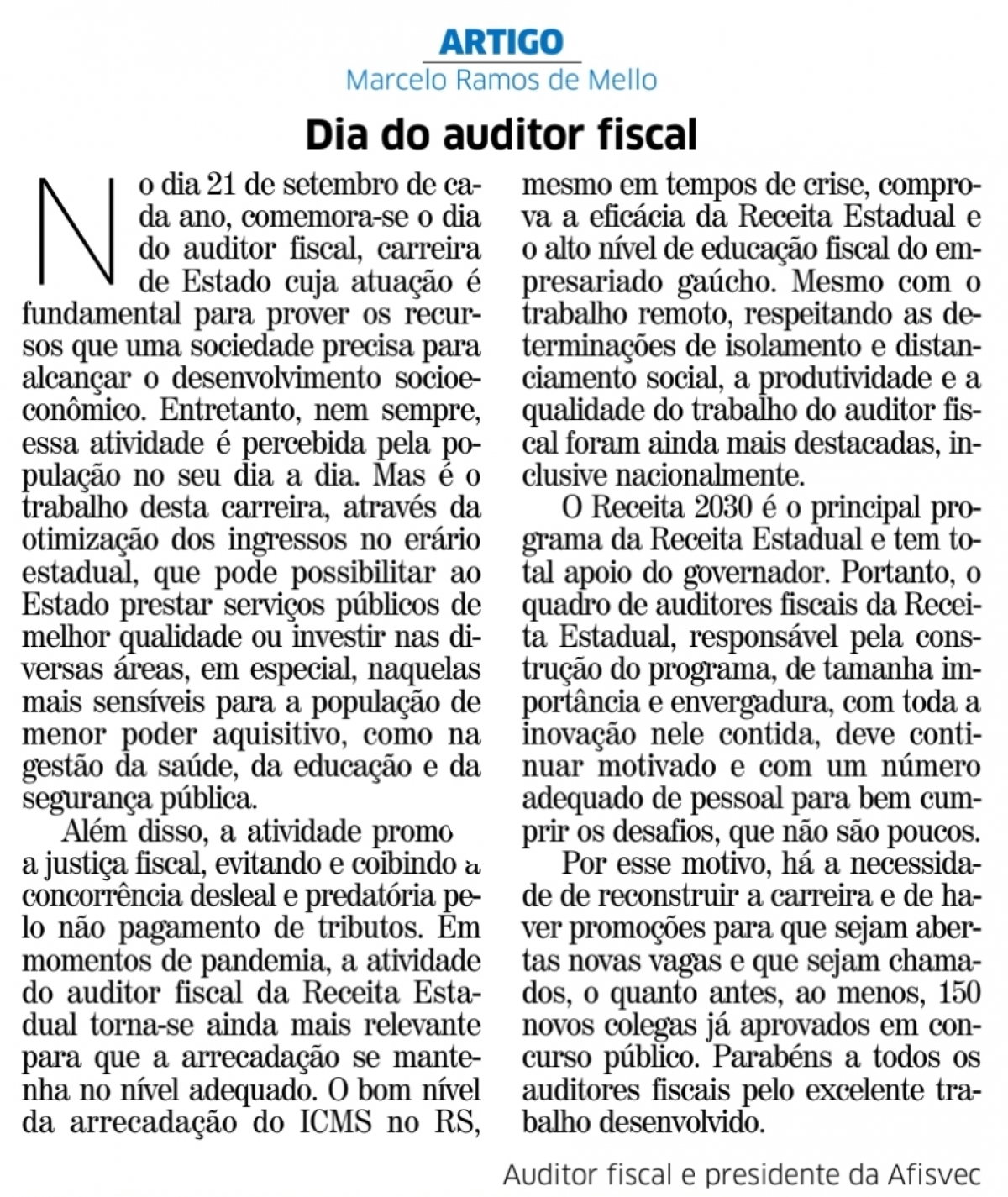 Dia do auditor fiscal