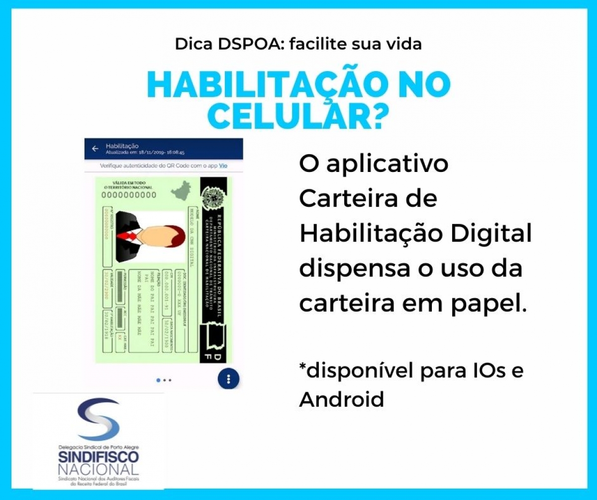 Dica DSPOA: Facilite sua vida - Carteira de Habilitação Digital