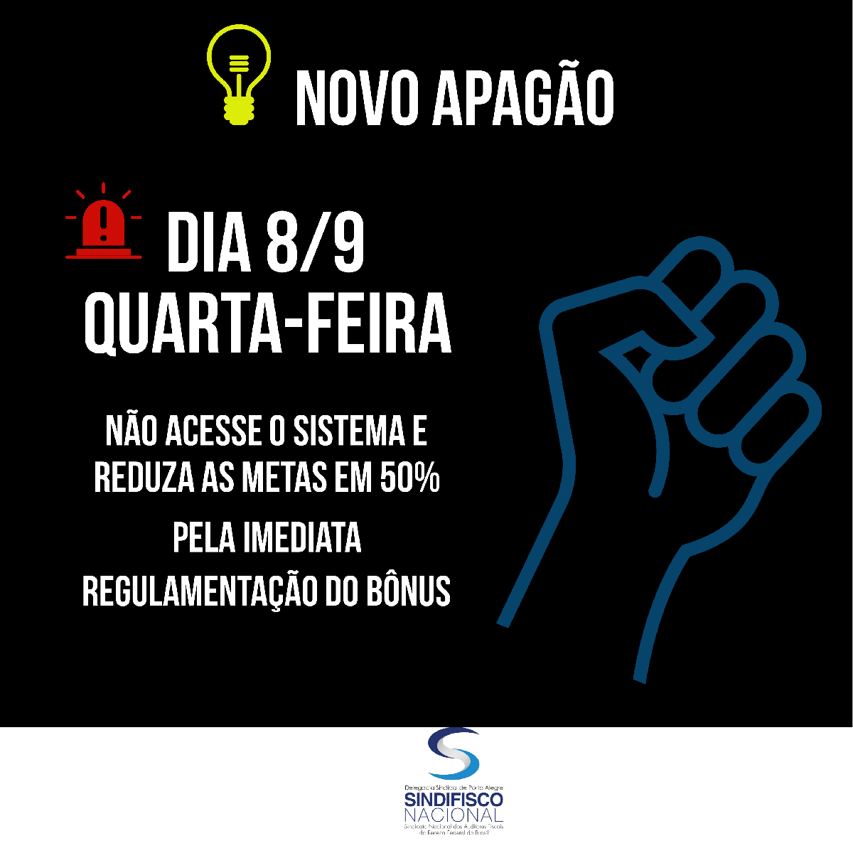 Novo apagão na quarta-feira, dia 8 de setembro