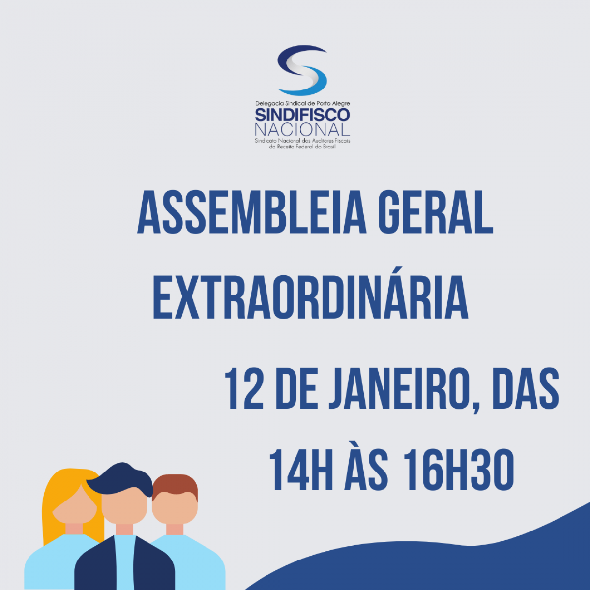 Atenção filiados: AGE dia 12, às 14h