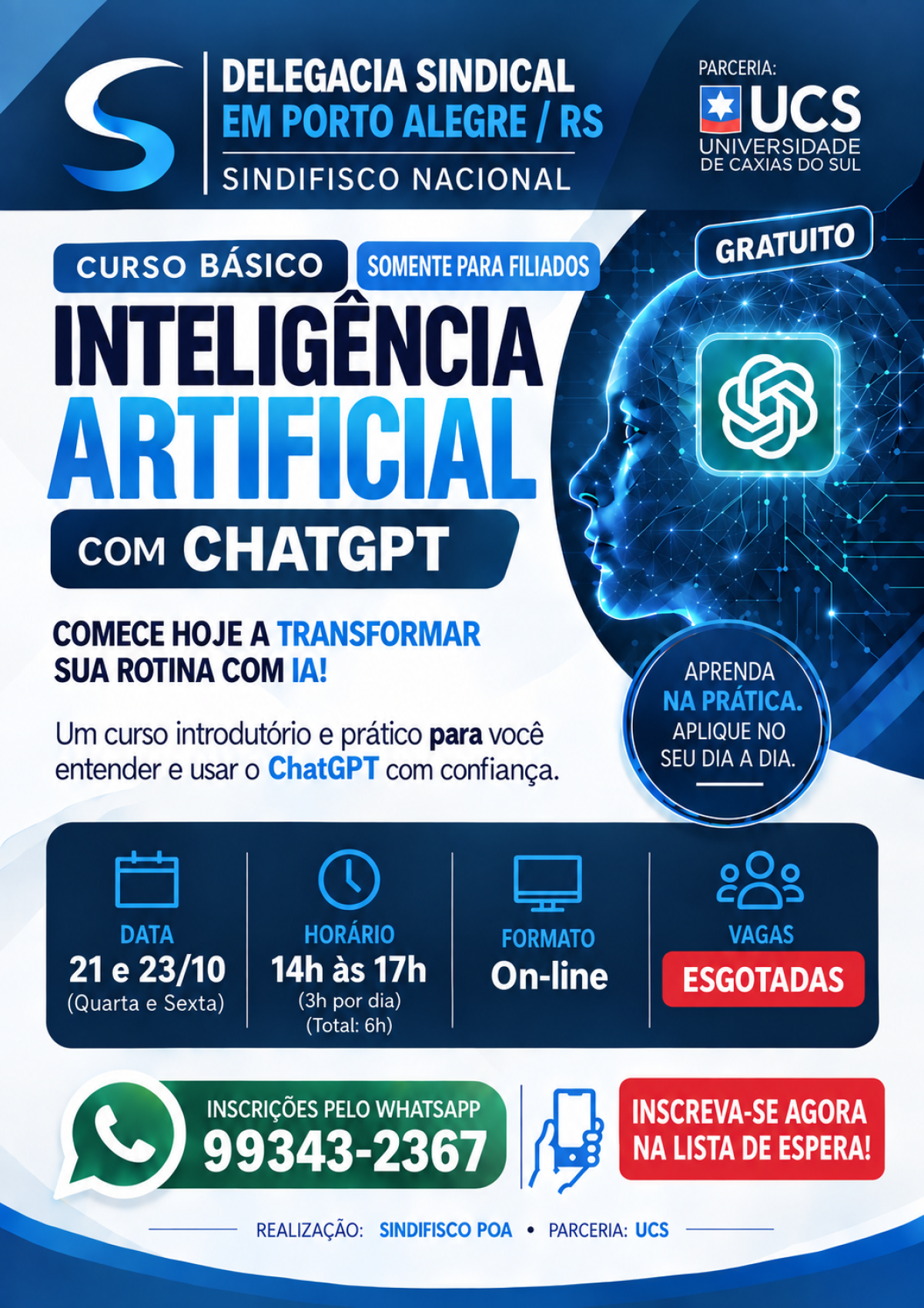 Curso básico e introdutório à IA.   