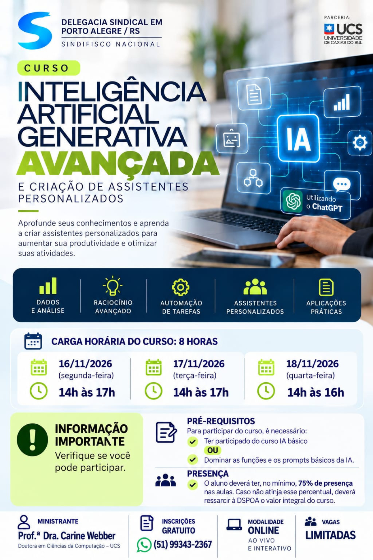 DS Porto Alegre promove curso avançado de Inteligência Artificial Generativa